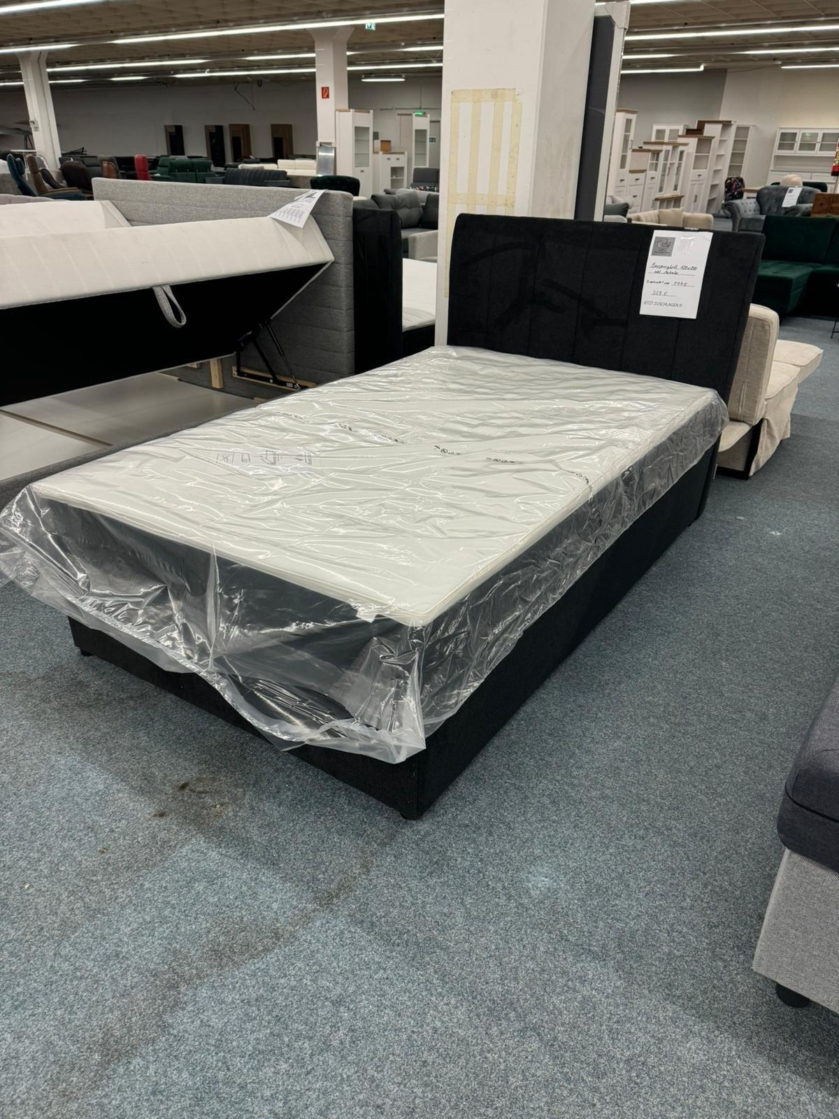 Boxspringbett 120x200 cm - Schwarz inkl. Matratze