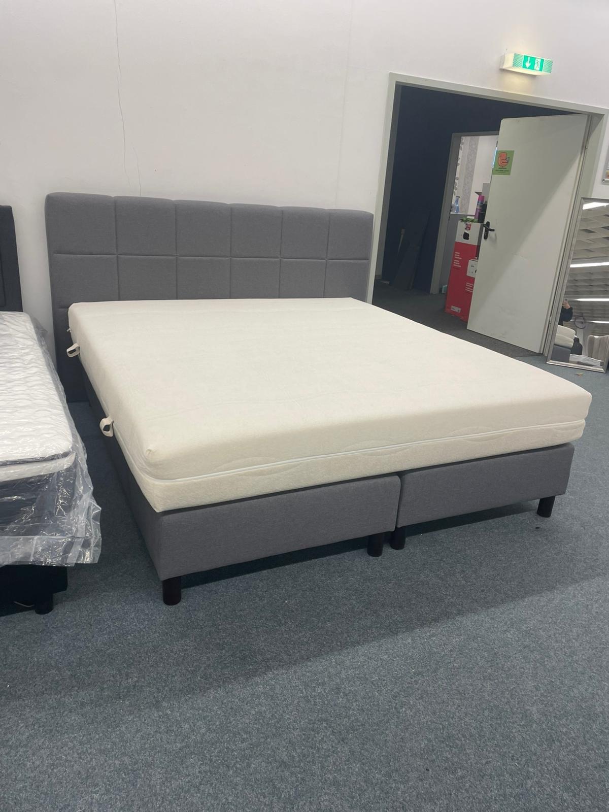 Boxspringbett 180x200 mit Emma Matratze - Grau