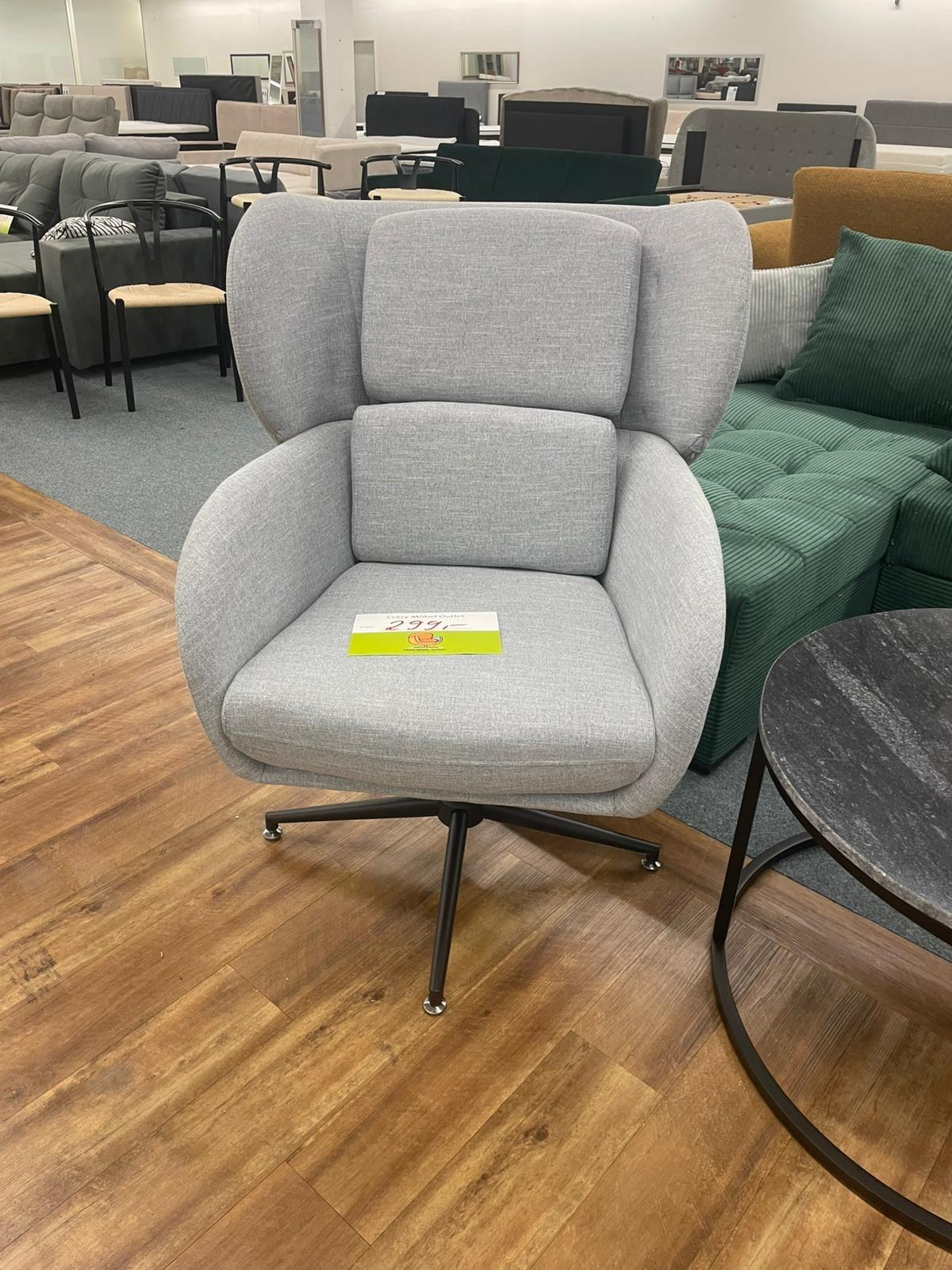 Eleganter Dreh-Ohrensessel in Grau