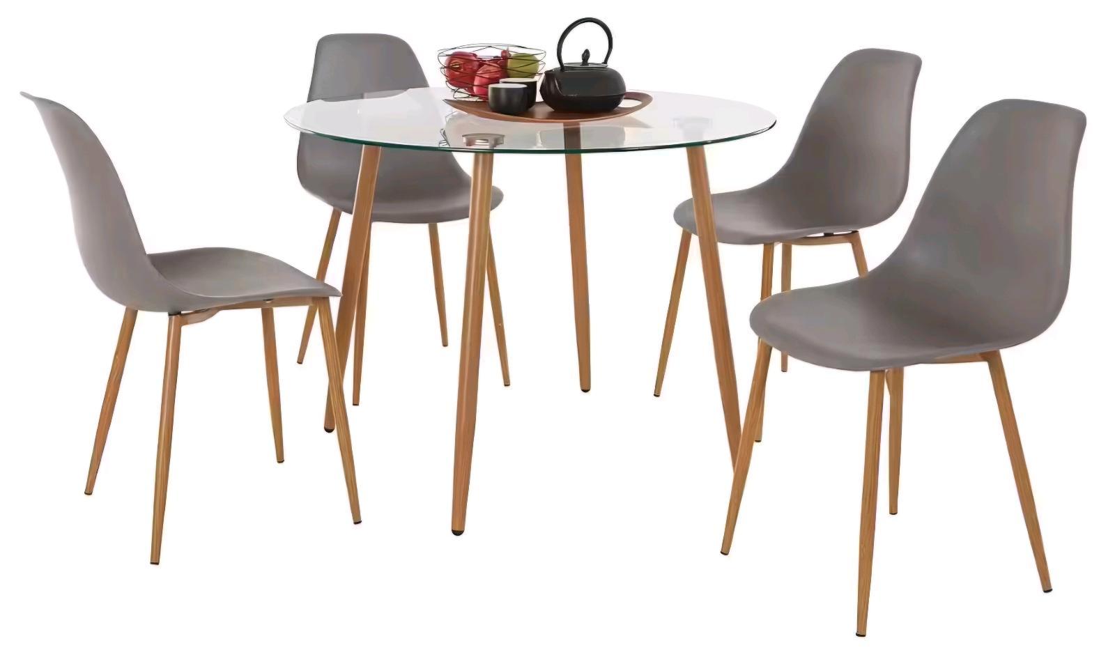 Moderne Essgruppe mit Glasplatte