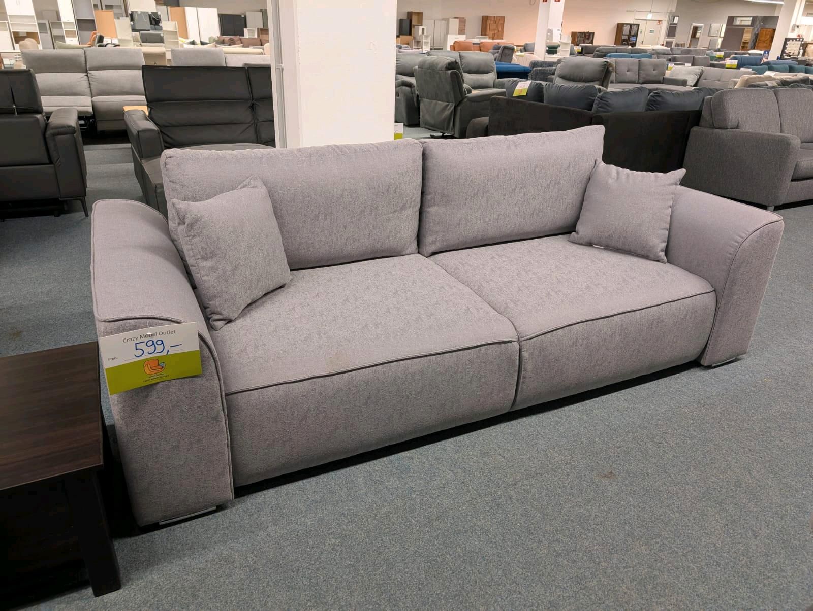 Bigsofa Grau mit Feinwebstoff - 599€