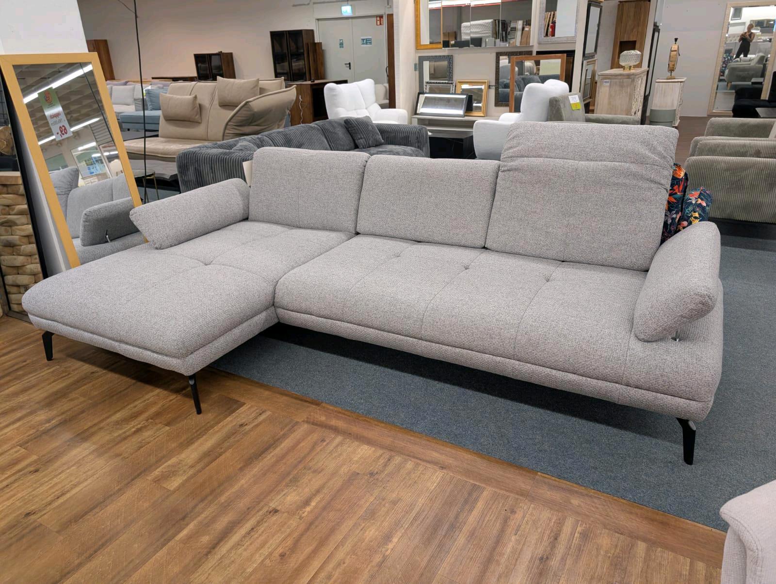 Elegantes Ecksofa L-Form in Hellgrau