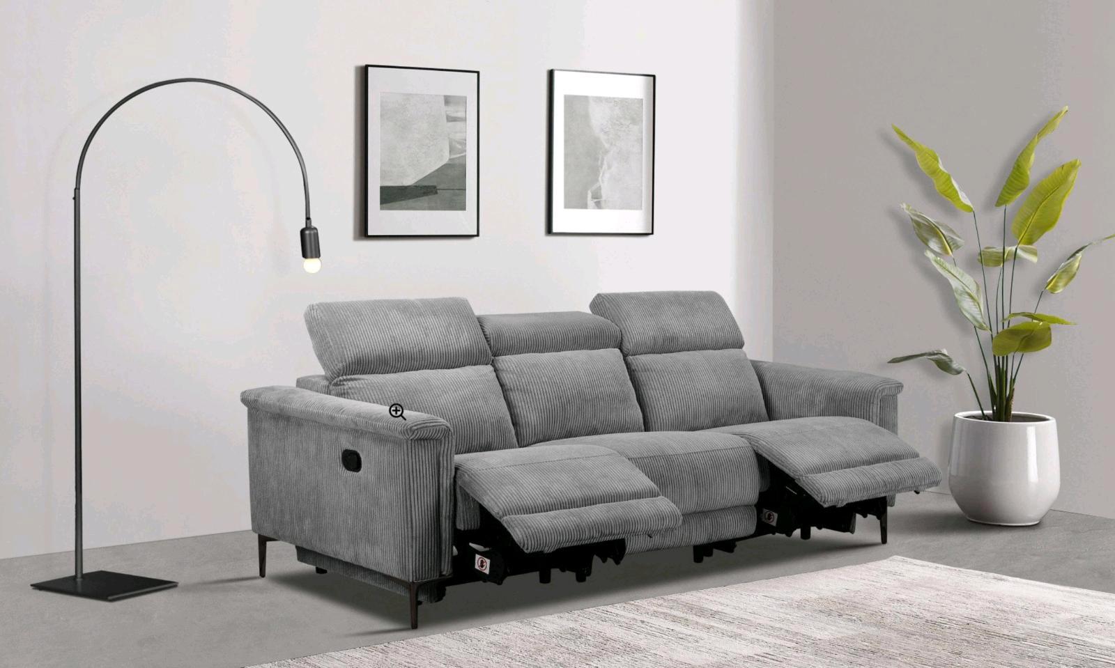 3-Sitzer Cord Sofa mit Relaxfunktion