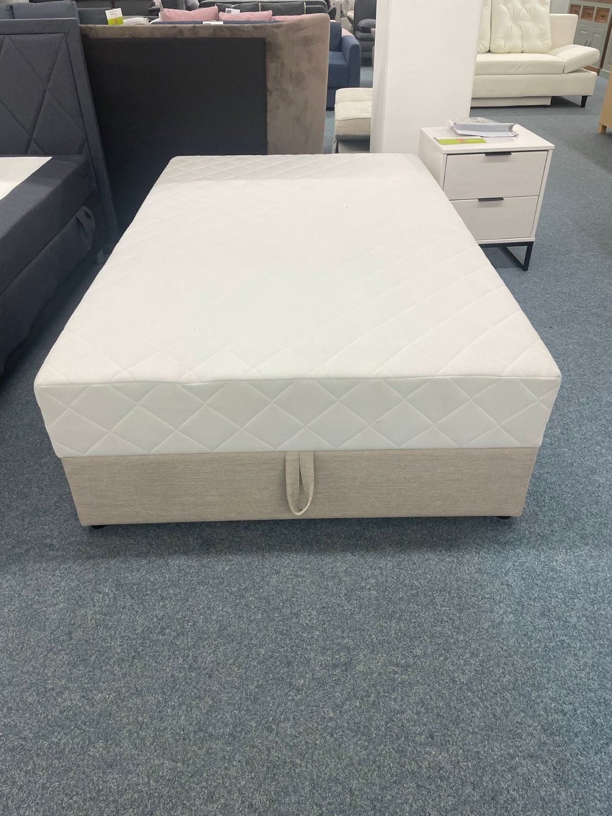 Boxspringbett 120x200 inkl. Matratze - Creme