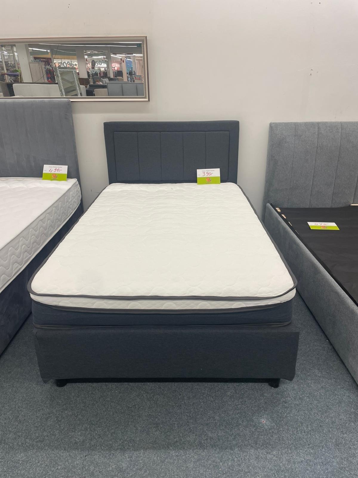 Boxspringbett 120x200 cm - Anthrazit mit Matratze
