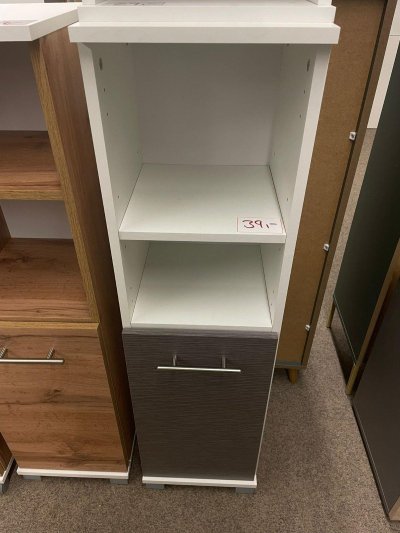 Eleganter Badezimmerschrank in Weiß & Achatgrau