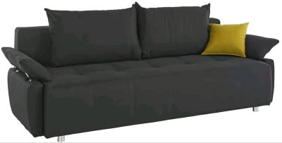 Schlafsofa mit Bettfunktion in Anthrazit