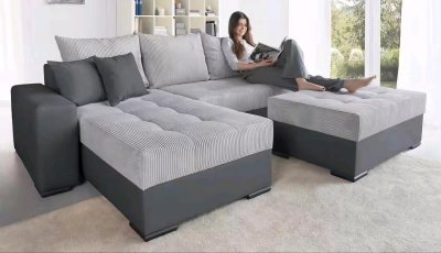 L-Form Schlafsofa mit Stauraum