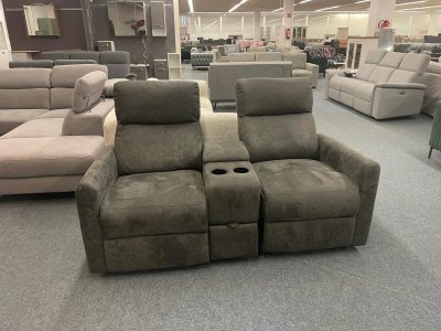 Manuell verstellbares 2er Kinosofa - Grau