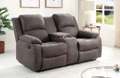 2-Sitzer Kinosofa mit Getränkehalter - Grau