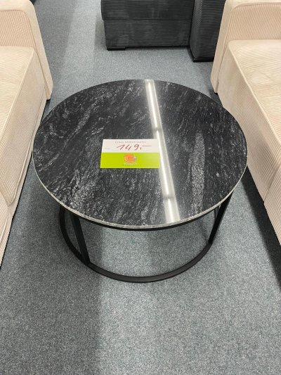Runder Couchtisch aus schwarzem Marmor