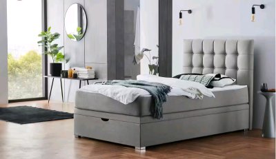 Boxspringbett mit Bettkasten und Kopfteil