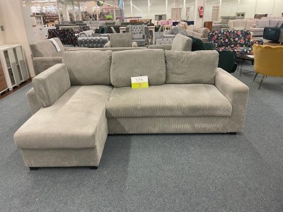 Beige Ecksofa mit Bettkasten & Schlaffunktion
