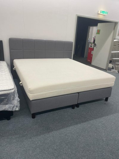 Boxspringbett 180x200 mit Emma Matratze - Grau