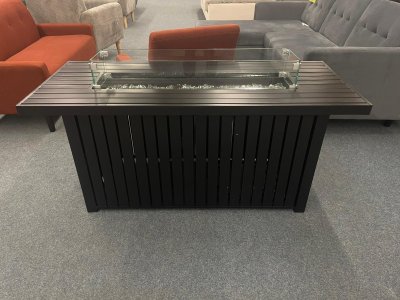 Elegante Gas-Feuerstelle in Anthrazit