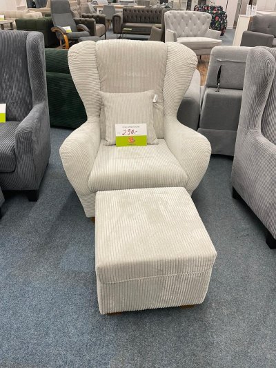 Beiger Samt-Cord Sessel