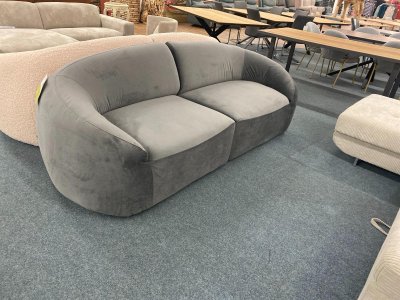 Big-Sofa Samt Grau 220 cm