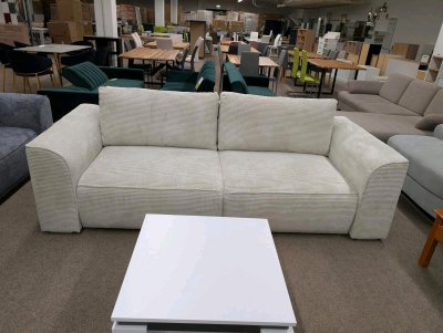 Elegantes Cord-Sofa in Creme Beige