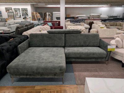 Elegantes Ecksofa L-Form BIG in Samt