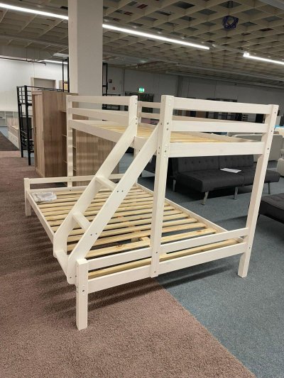 Modernes Etagenbett mit Leiter - Weiß