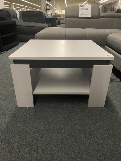 Eleganter quadratischer Couchtisch in Weiß/Anthrazit