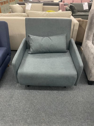 Eleganter Sessel mit Liegefläche - Grau/Blau