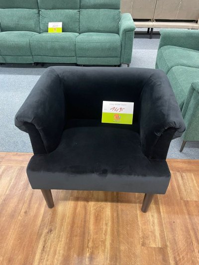 Eleganter Sessel mit Massivholzfüßen - Schwarz