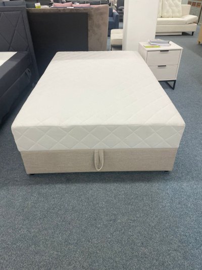 Boxspringbett 120x200 inkl. Matratze - Creme
