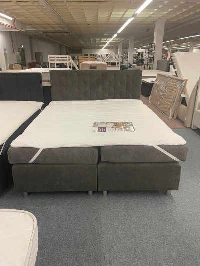 Boxspringbett 160x200 cm mit Matratze & Topper - Braun
