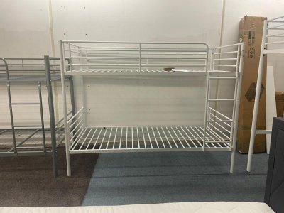 Metall-Etagenbett 90x200, teilbar, weiß